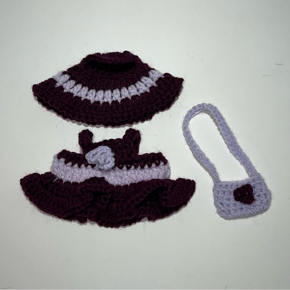 [BUNDLE OF 2] Labubu Handmade Custom Have a Seat Clothes Dress Hat Purse Set - Picture 6 of 12